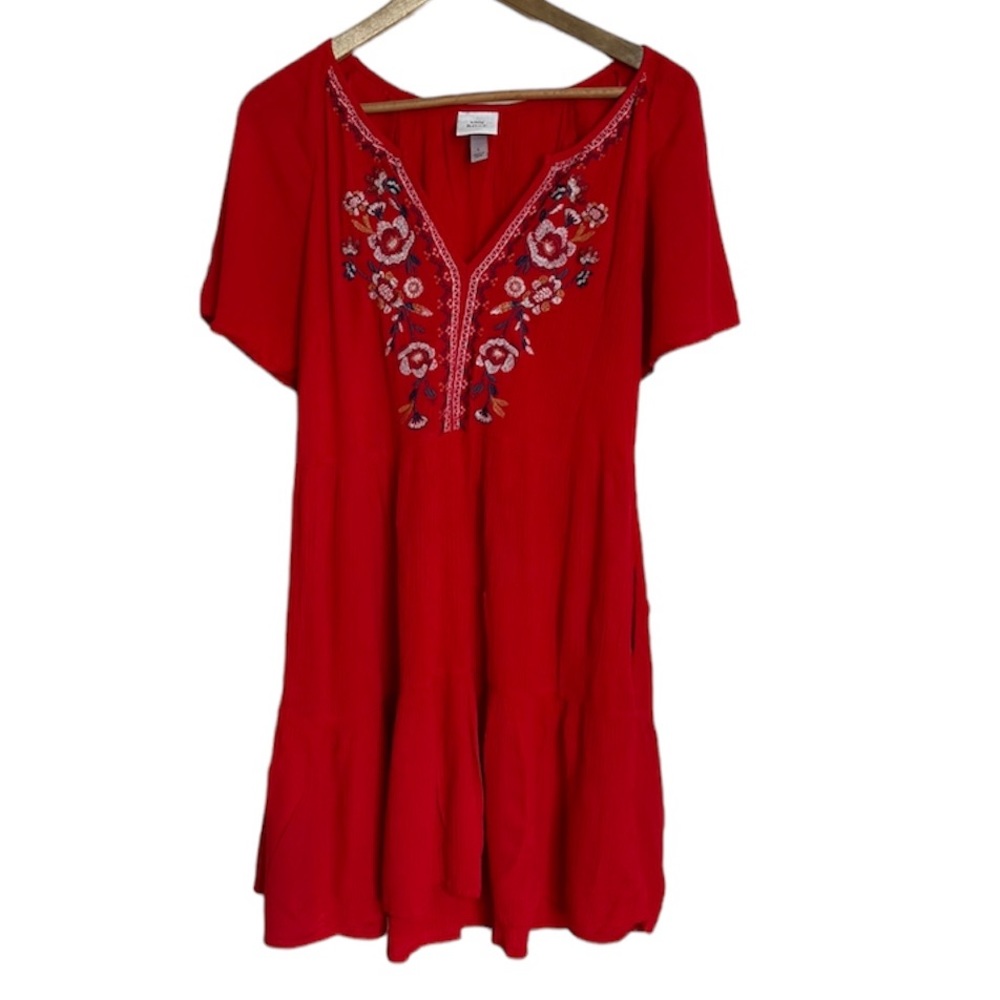 Knox Rose Red Embroidered Dress